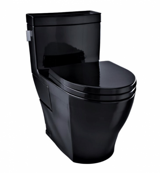 415 SANITARIO ALARGADO 1PZA LEGATO NEGRO ASIENTO INCLUIDO  4.8LTS TOTO PZA