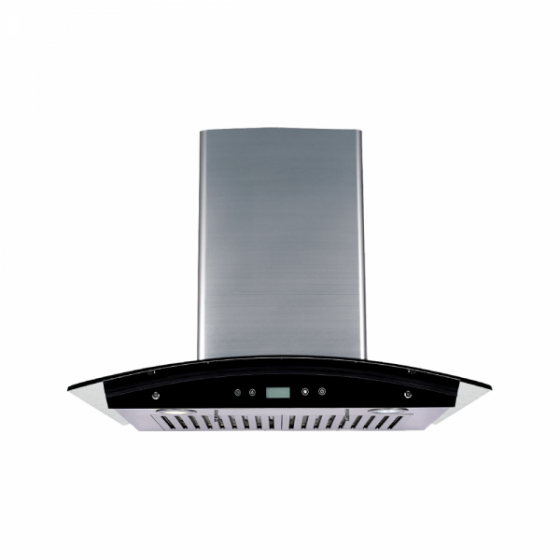 22 EB331 CAMPANA A PARED ACERO INOXIABLE CON CRISTAL CURVO 60CM PZA