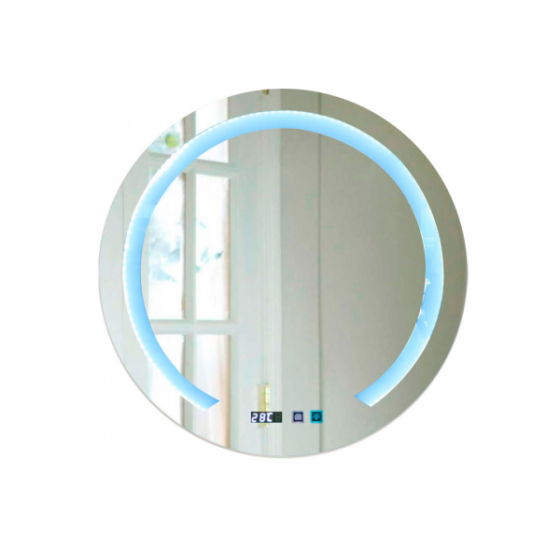 445 EL8060F ESPEJO FUCHSITA 80X60 TOUCH CON LUZ LED, BLUETOOTH, RELOJ E INDICADOR DE TEMPERATURA PZA