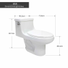 350 SANITARIO ALARGADO UNA PIEZA AVA BLANCO ASIENTO INCLUIDO 4.8LTS  PZA
