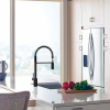 150 5923BL MONOMANDO DE COCINA C ROCIADOR EXTRAIBLE CON RESORTE ALING NEGRO MATE PZA