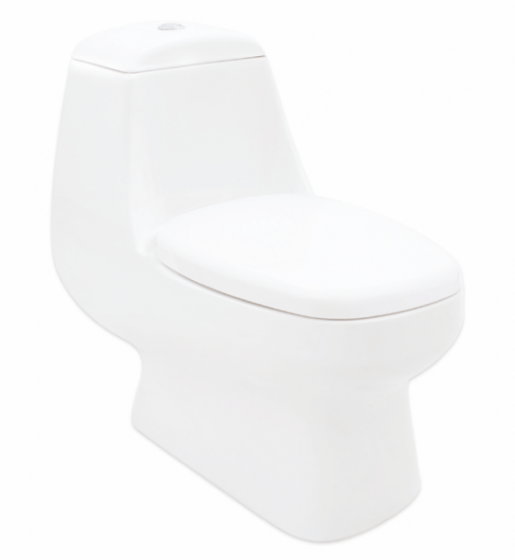 Sanitario alargado una pieza Lyon blanco asiento incluido 4.8lts Ambiance pza