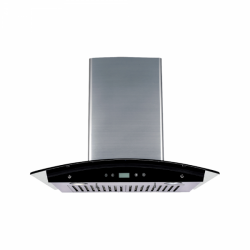 22 EB331 CAMPANA A PARED ACERO INOXIABLE CON CRISTAL CURVO 60CM PZA