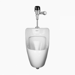 Combo de mingitorio mediano blanco con fluxómetro electrónico de baterías .5 litros cromo